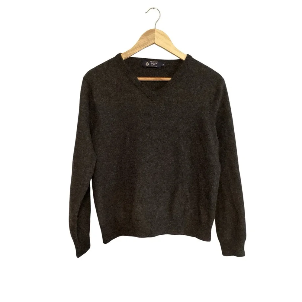 J.Crew Merino Wool VNeck Sweater‎ XL Dark Gray
